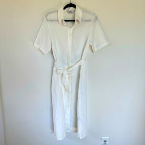 Stockholm Atelier & other stories Midi Button Up Shift Dress with Tie Size S
